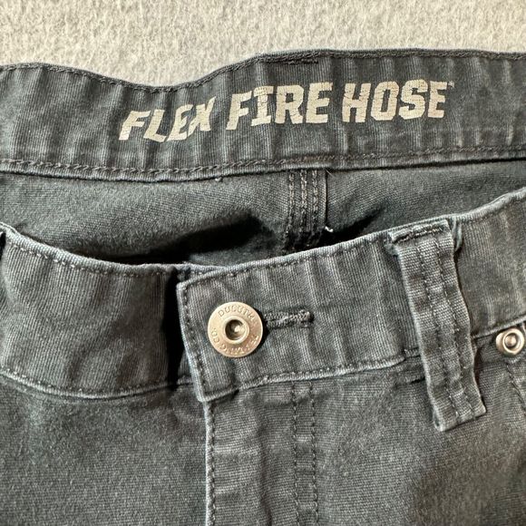 Duluth Trading Jeans Mens 38x32 Black Flex Workwear Solid Regular 5 Pocket - Picture 10 of 13